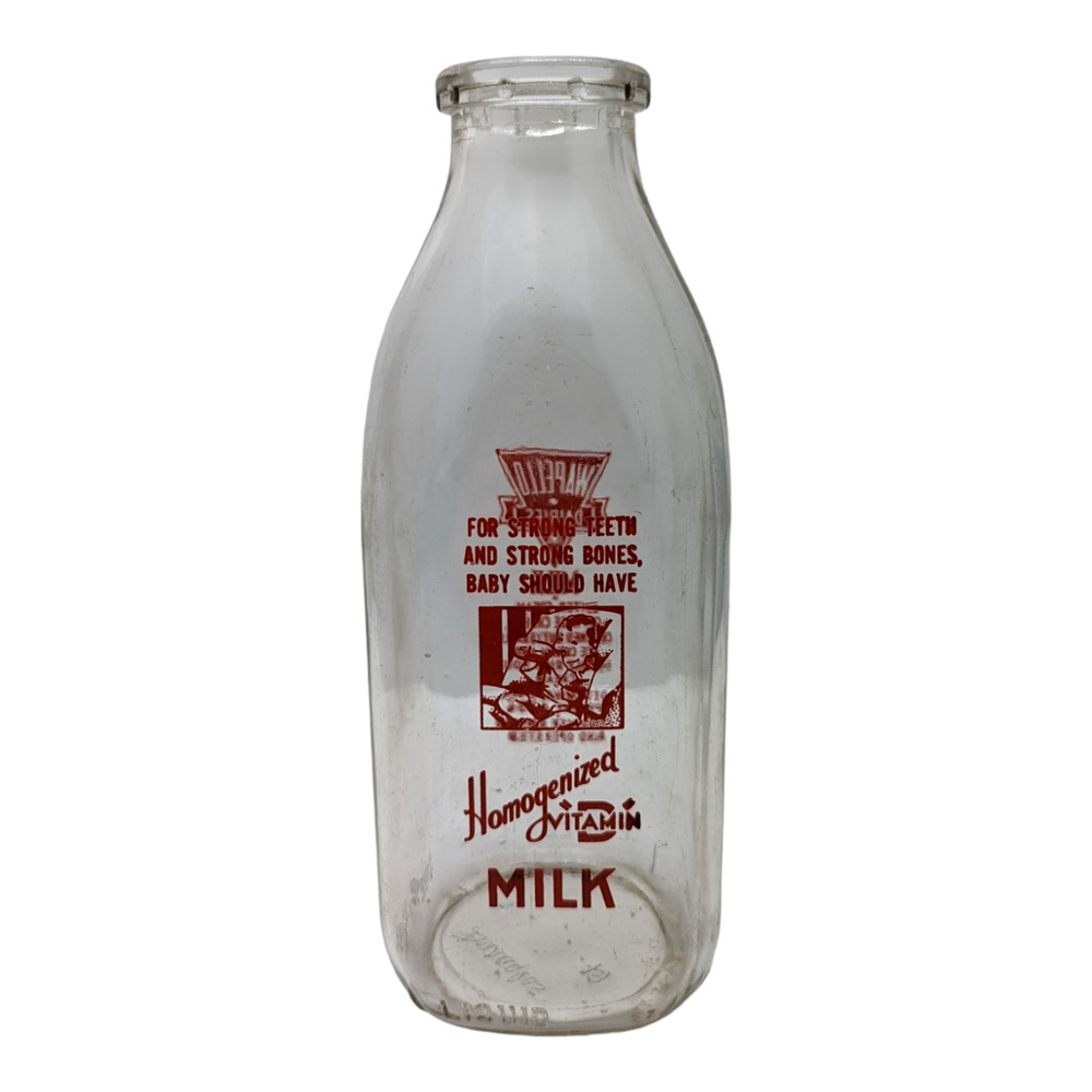 Wapello Dairies Ottumwa Iowa Vintage Quart Milk Bottle Baby W/ Bottle c. 1949 - Picture 8 of 12